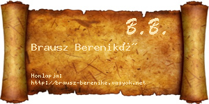Brausz Bereniké névjegykártya